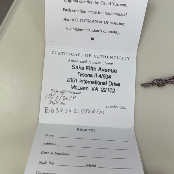 David Yurman Cable Collection Diamond and Pearl Bracelet 5MM (medium) - Picture 4 of 8